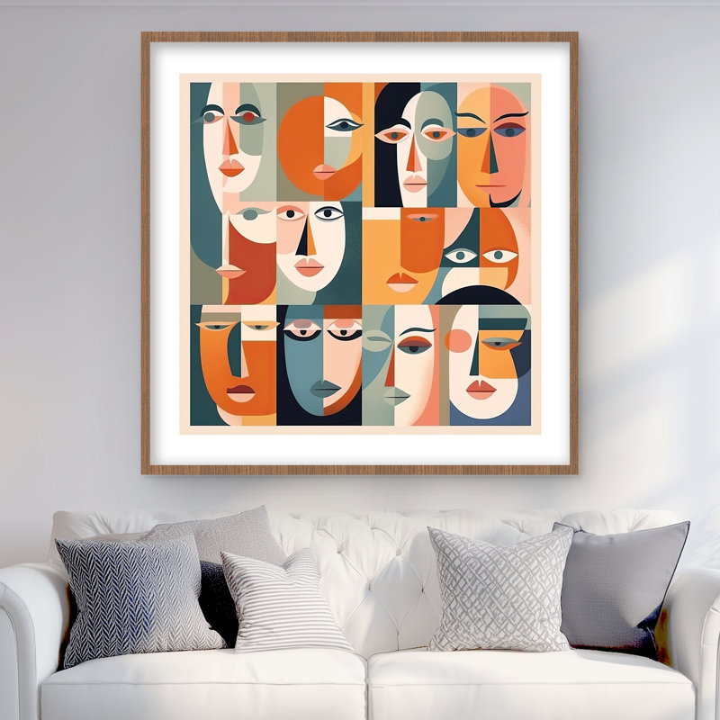 «Judgemental Gaze» - chambre à coucher abstraite, impression encadrée