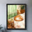 Reproduction d'art encadré noir, rétro, chat chaud, thé d'après-midi-94780510