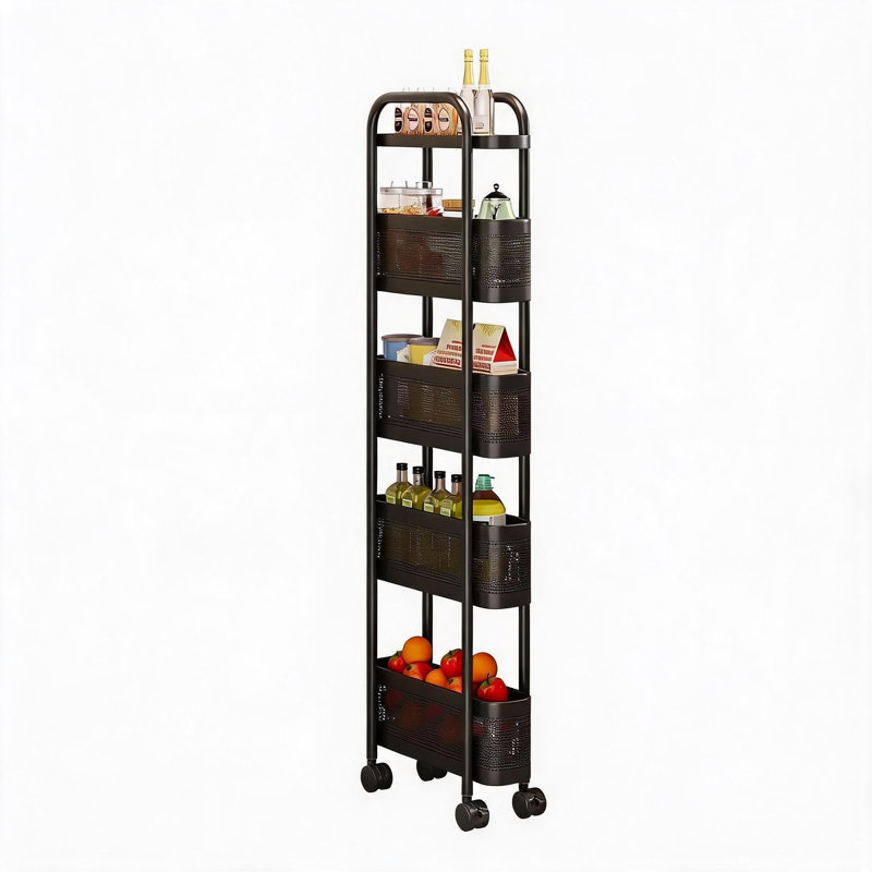 12 cm W Steel Shelving Unit, 5-layer, Black
