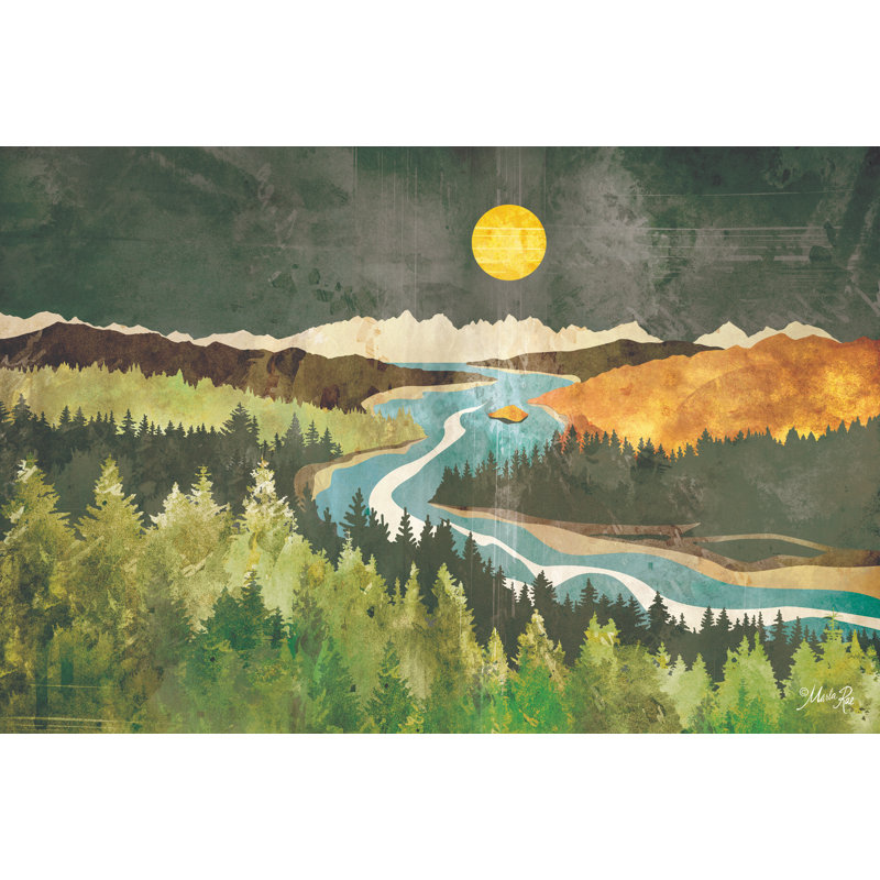 " Mountain Moonlight ", 8" H x 12" W, No, Wrapped Canvas