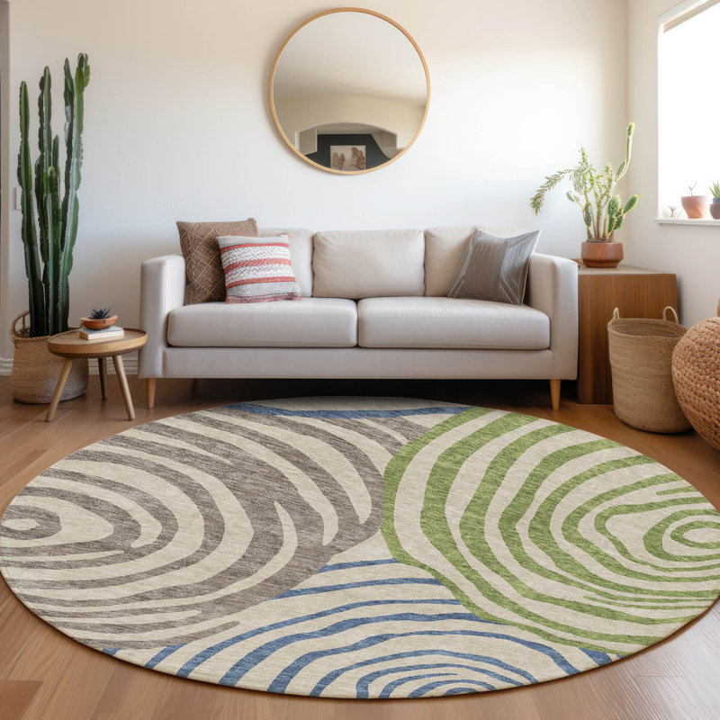 Tapis de porte d'extérieur antidérapant Leis, Round 8'