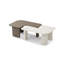 Table basse modulaire moderne de 2 pièces, tables de combinaison avec peinture multicouche, côté kaki et blanc pour le canapé, appartement de salon central polyvalent, pieds améliorés et courbés, coffre-fort