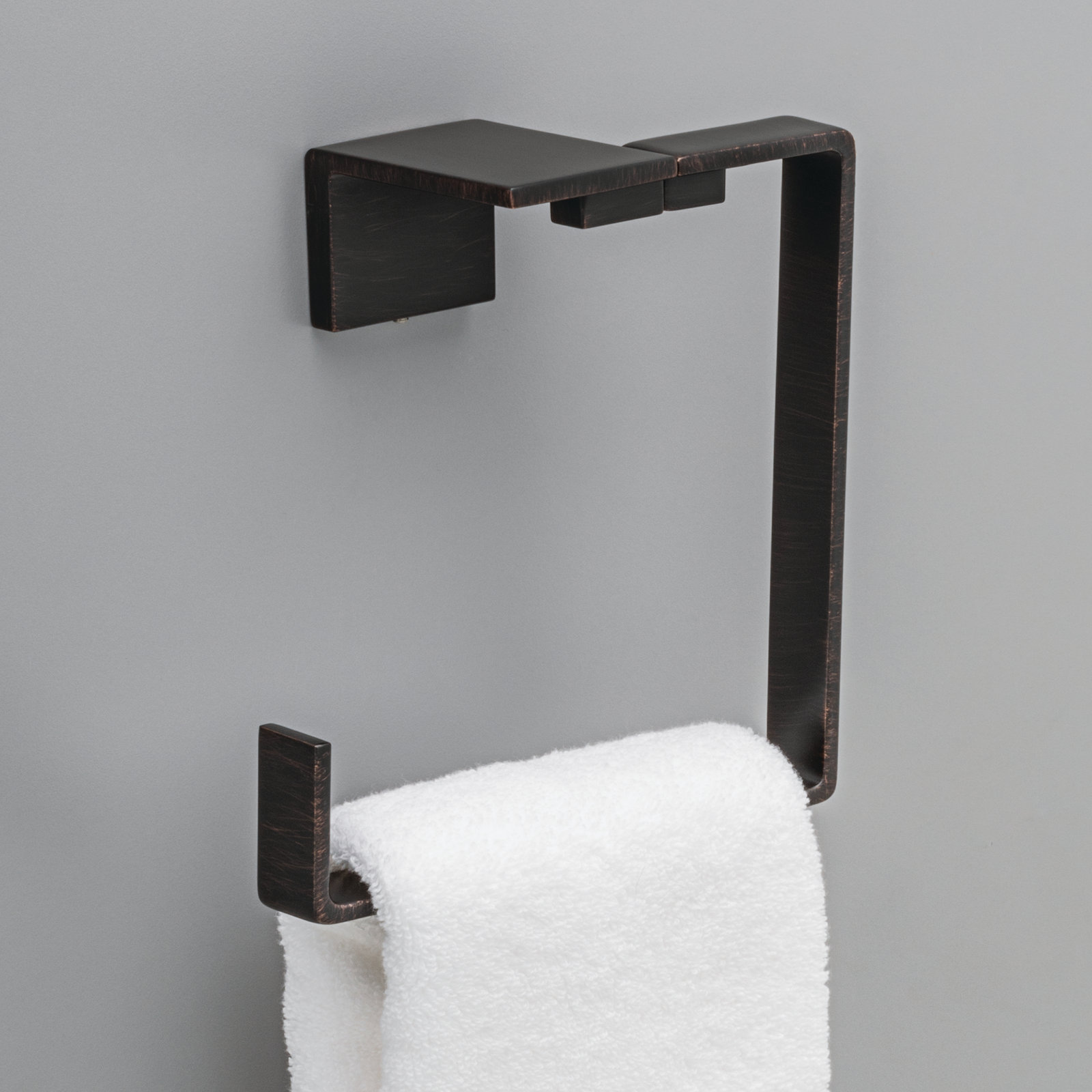 Vero Square Open Towel Ring, Venetian Bronze