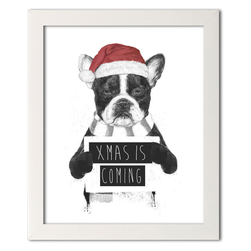 « xmas is bientôt », reproduction, H 14 po x l 11 po x P 0,75 po, Papier avec cadre blanc