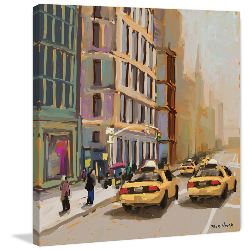 New York Cabs Multicolor Canvas Art Print