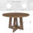 Mid-Century 47 Inch Wood Round Pedestal Dining Table for 4 - 6 people, Farmhouse Rustic Kitchen Dinner Table with Cross Base For Home, Dining Room, Living Room Furniture, Effortless Assembly-1291660186