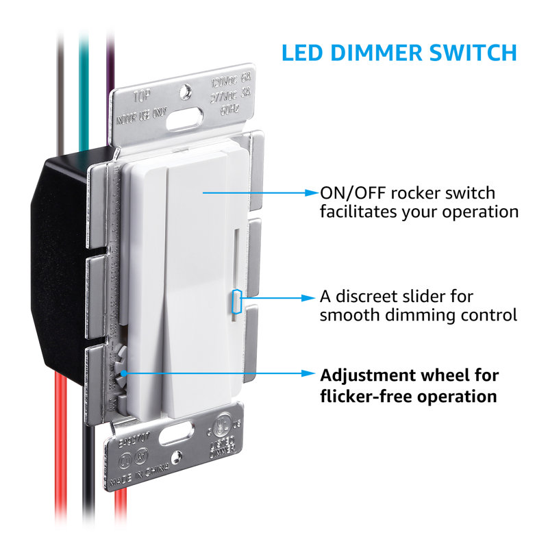 Gradateur pour lumières à DEL, panneaux à DEL à intensité variable de 0 à 10 V, glissière à intensité variable unipolaire à 3 voies