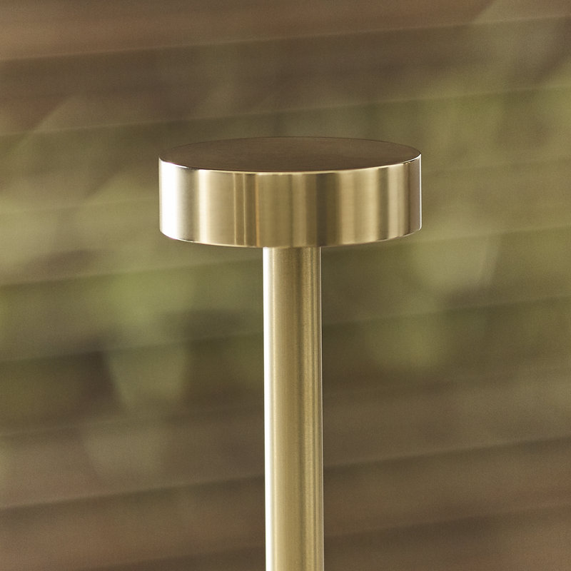 Moneta Accent Rechargeable Table Lamp, Natural Brass