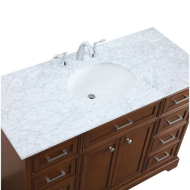 Ensemble de meuble-lavabo simple de 48 po Hermes, Teck