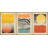 «Abstract Vibrant Color Blocks» Mid-Century Colorful Polygon Collage Abstract Geometric - 3 pièces, ensemble d'art graphique sur toile flottante-75849865-75849864