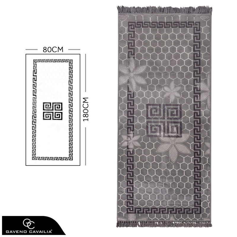 Rectangle Geometric Shapes Washable Area Rug, CHARCOAL, Rectangle 160 x 230 cm