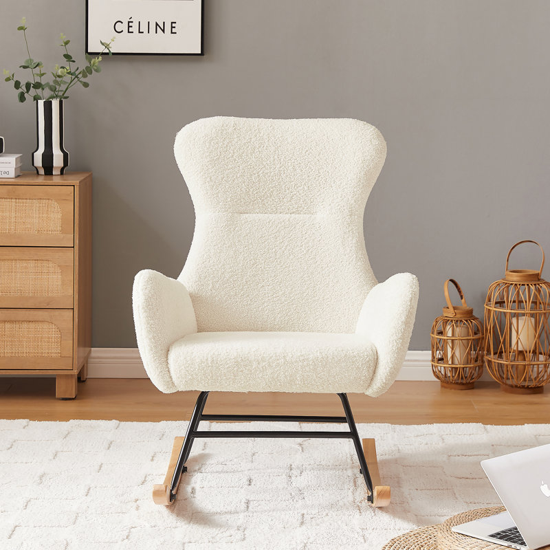 Fauteuil berçant beige Teddy