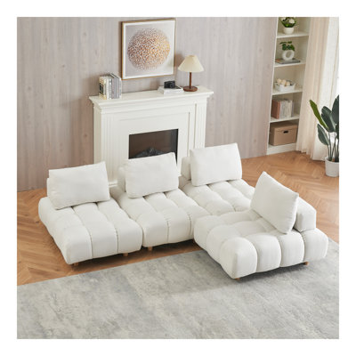 Tissu de canapé en peluche de 120 pouces de long, avec des sièges spacieux et confortables, pour le salon de bureau