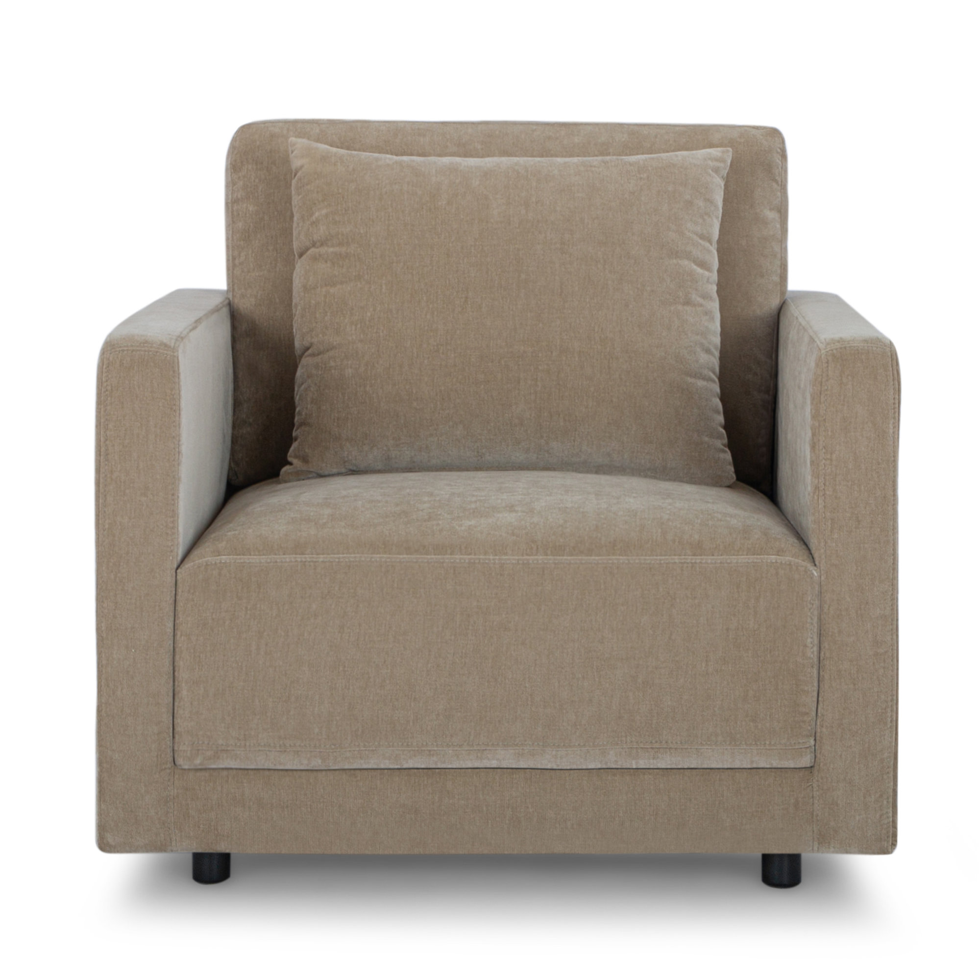 Kenji Upholstered Armchair, Latte Brown Velvet