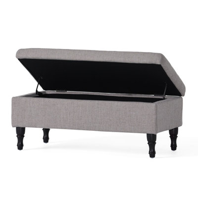 Storage Ottoman Bench With Solid Wood Legs, Tufted Ottoman With Storage Bench For Living Room, Large End Of Bed Bench Ottomans, Modern Entryway Benche