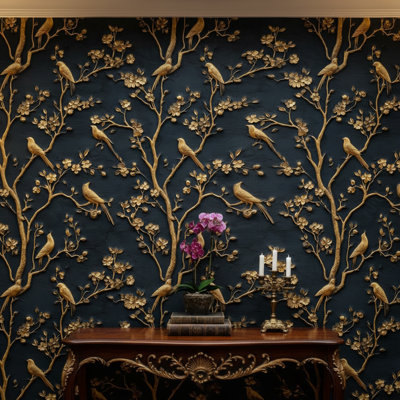 Papier peint classique Golden Birds