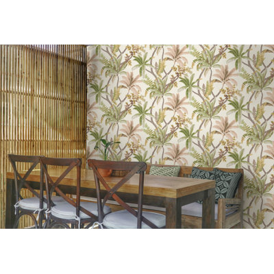 Sauge / corail Serene Tropical Oasis Pi.