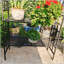 Versatile Metal Garden Arch with Bench and Flower Stand