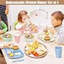 Ensemble 24 pièces de vaisselle en paille de blé pour enfants Ensemble d'assiettes pour tout-petits et bols incassables Sans BPA-114958764