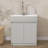 30" W X 22" D Freestanding Honeycomb Aluminum Laundry Sink Cabinet Drop-in Solid Surface Utility Sink in Light Grey