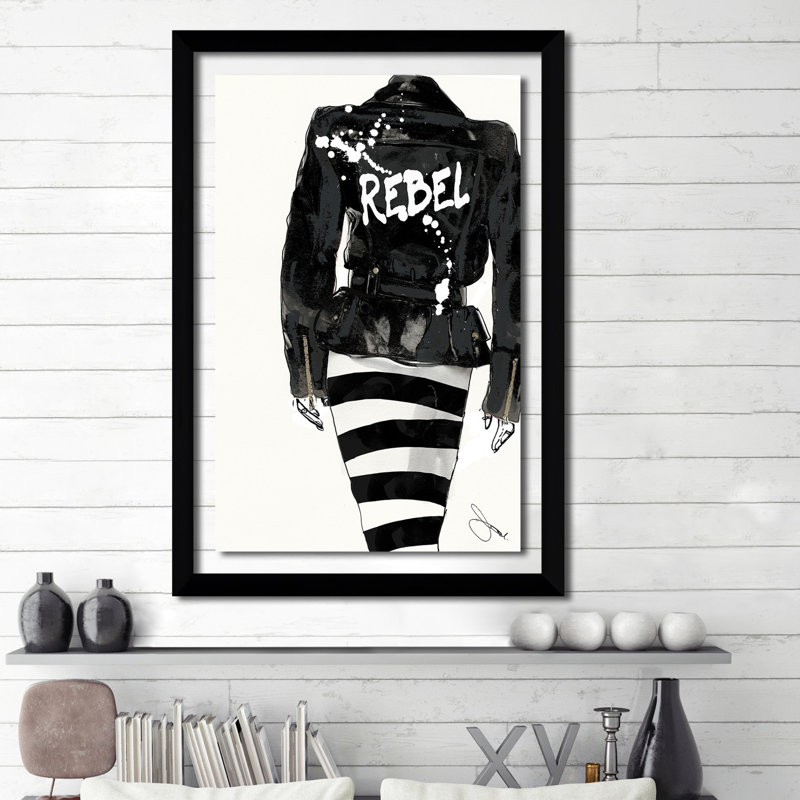 " Rebel ", 39.5" H x 27.5" W x 0.75" D, Black Framed