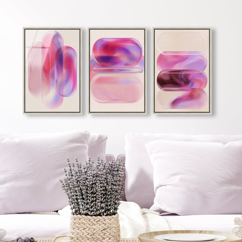 Rose Topaz Set High-Gloss Frameless Acrylic Glass Wall Art Abstract Print by Oliver Gal, Ready to Hang, 10 x 15, 54"H x 36"W