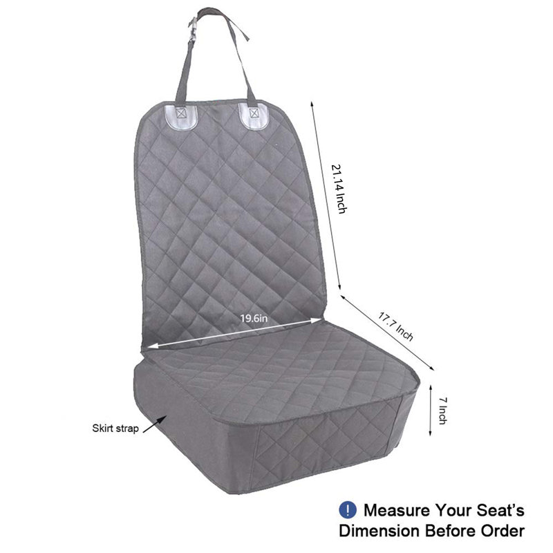 2Pcs Car Front Seat Covers for Dogs, Gray