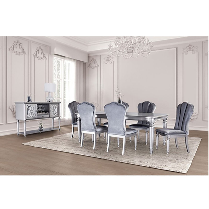 Chaise d'appoint Marese (ensemble de 2), Vert, Argenté