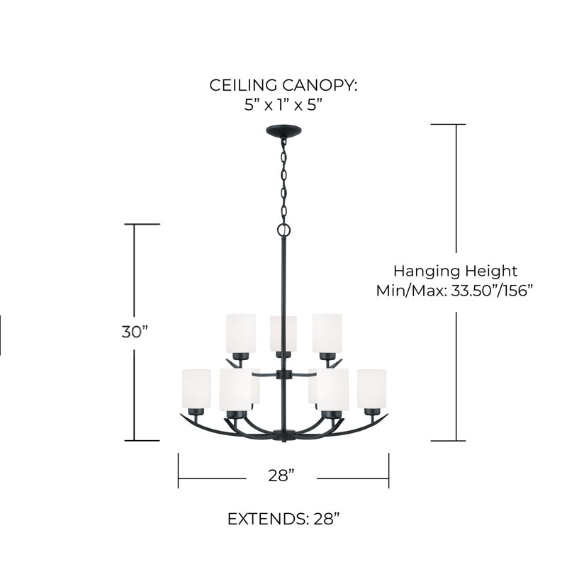 Dixon 9 - Light Dimmable Classic / Traditional Chandelier
