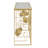Lenssen Gold Finish Peony And Ginkgo Console Table With Mirror Top