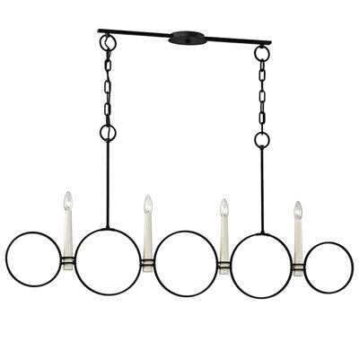 Luminaire suspendu linéaire pour îlot de cuisine 4 lumières Juliette