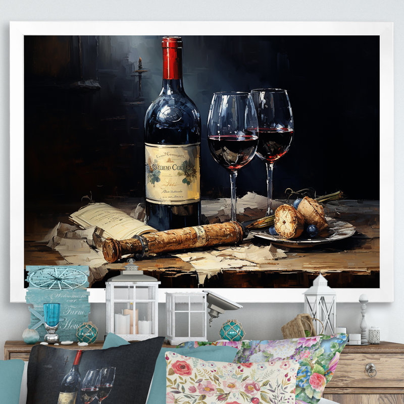 Sommeliers sélection sur toile, Cadre simple blanc, H 34 po x l 44 po x P 1,5 po