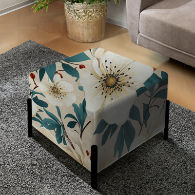 Repose-pieds Coastal Tranquil Florals Collage Unveilé III - Floral Square