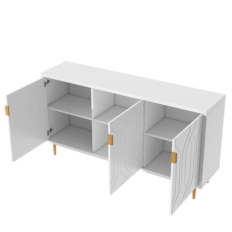 Janneke Modern TV Stand for TVs Multi-Functional Media Console Tv Console Table Modern Tv Stand Adjustable Shelves Storage