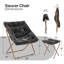 Fauteuil d'appoint douillet capitonné et rembourré avec cadre en métal doré pour le salon-520988956-491022507