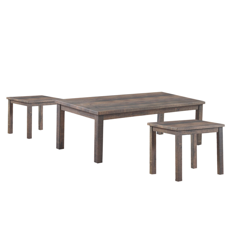 Ensemble de 3 tables basses et tables de bout modernes et minimalistes, Rustique naturel