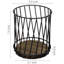 Metal Wire Wood Countertop Round Utensil Holder Crock