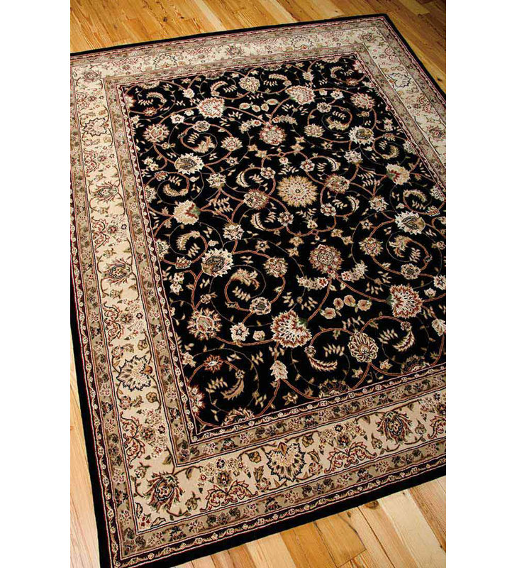 Tapis oriental bleu marine en laine touffeté à la main Ellerswick, Rectangle 2 pi x 3 pi