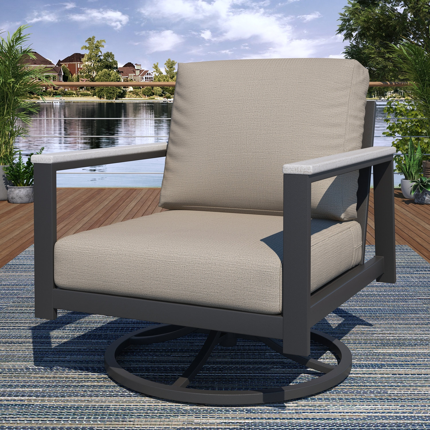 Townsend 7-Person Sunbrella® Patio Seating Group, Cast Silver Sunbrella®