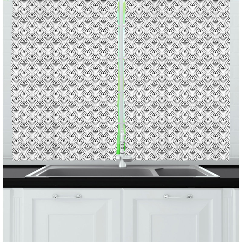 Geometric Pointed Kitchen Curtain