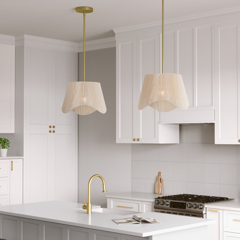 Luminaire suspendu 1 lumière Tulara, Laiton rétro