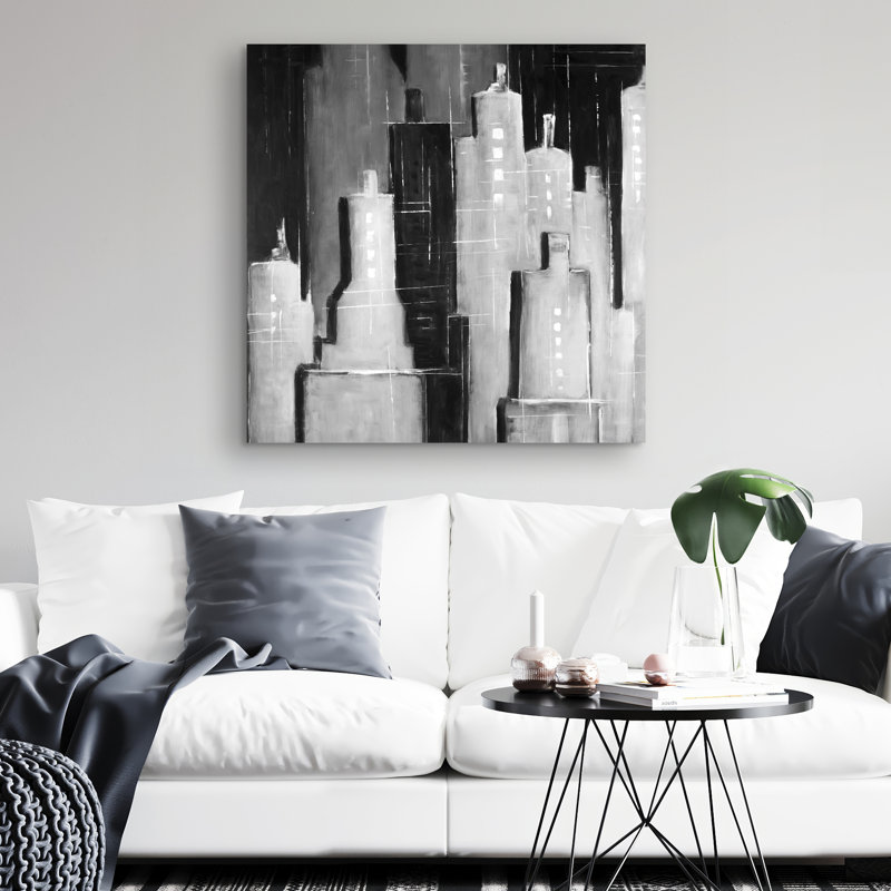Abstract cityscape - 32"x32" art on canvas