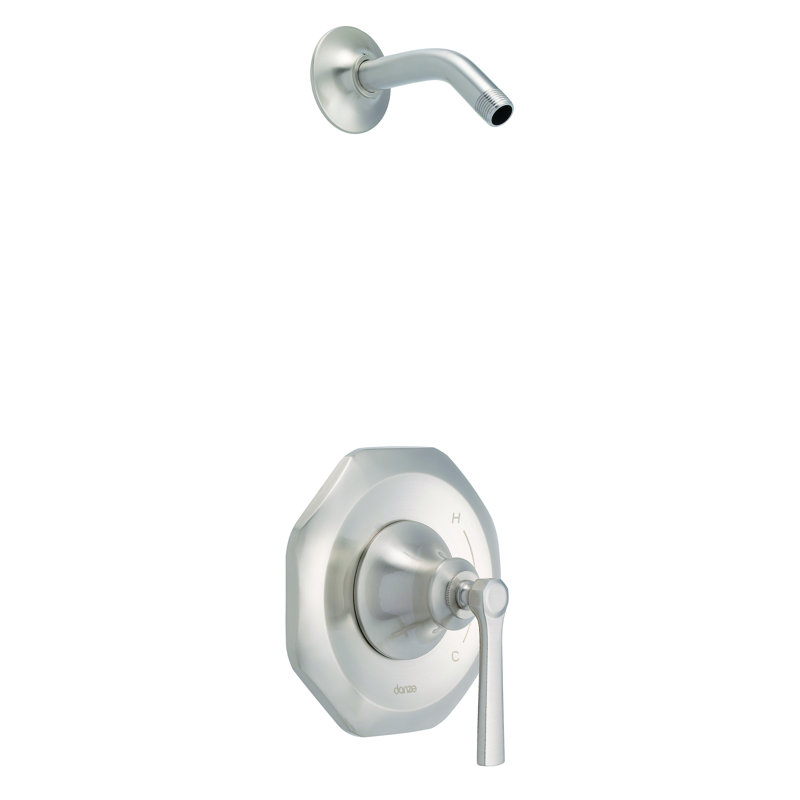 Draper 1H Shower Only Trim Kit and Treysta Cartridge Less Showerhead, Brushed Nickel