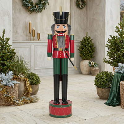 Classic Iron Nutcracker Holiday Decoration, Traditional Seasonal Accent
