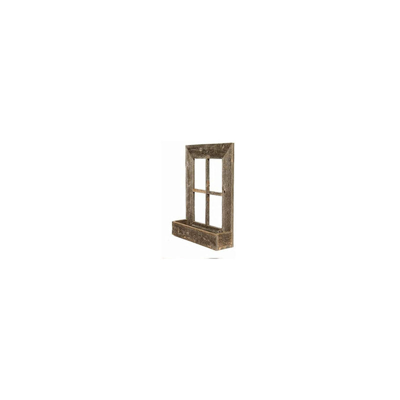 Cadre 22 po x 18 po gris rustique avec pot à fleurs