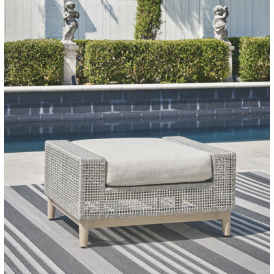 Repose-pieds d'extérieur avec coussin Breshae