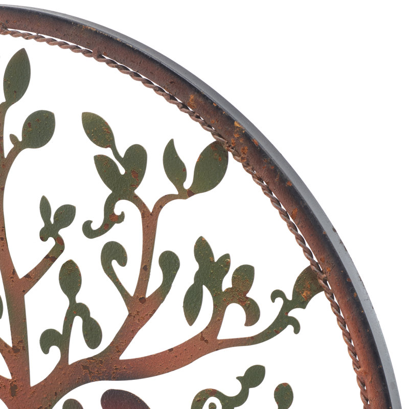 Décoration murale arbre de vie Akhaï, H 20 po x l 20 po x P 0,5 po, rouille