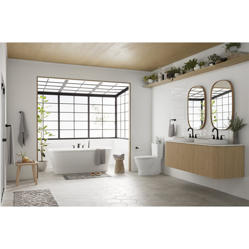 White Vitreous China Skirted Chair Height Toilet Bowl with Seat