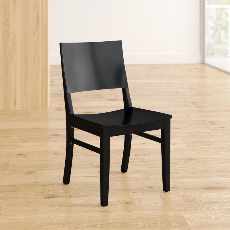 Ahreanna 18'' H Beech Solid Wood Side Chair, Black