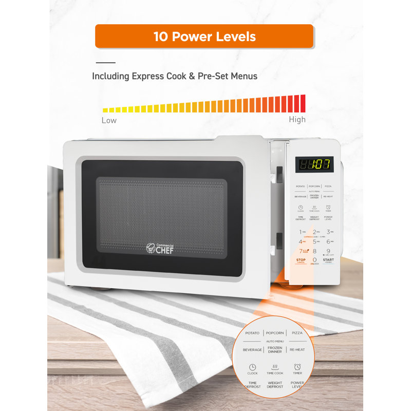 CHM Series Commercial Chef Counter Top Microwave Oven, 0.7 Cubic Feet, White